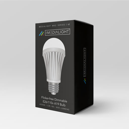 MediaLight Mk2 v2 (2024 New Version) Flicker-Free Dimmable A19 Bulb - MediaLight Bias Lighting