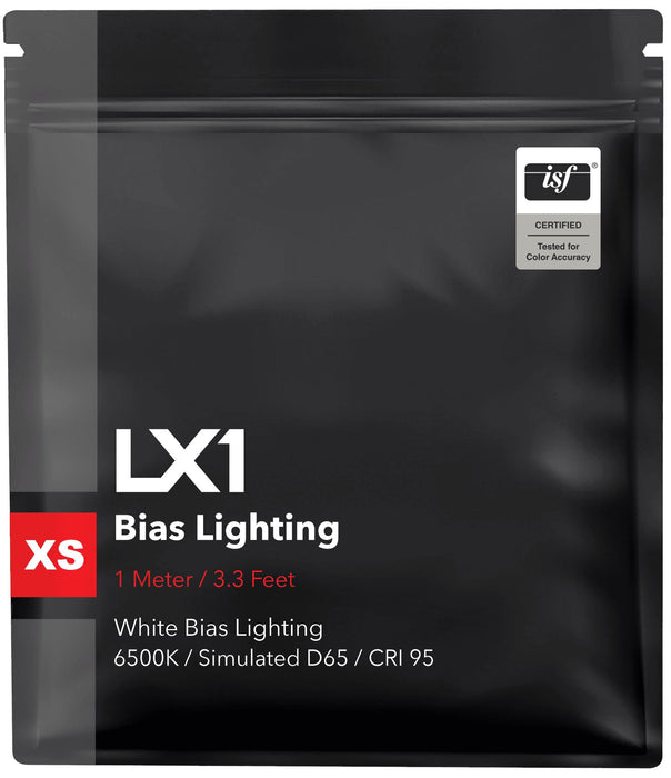 Soilsiú Laofachta LX1 CRI 95 6500K Soilse Claonadh Bán D65 Insamhladh - Bias Lighting.com ag MediaLight Bias Lighting